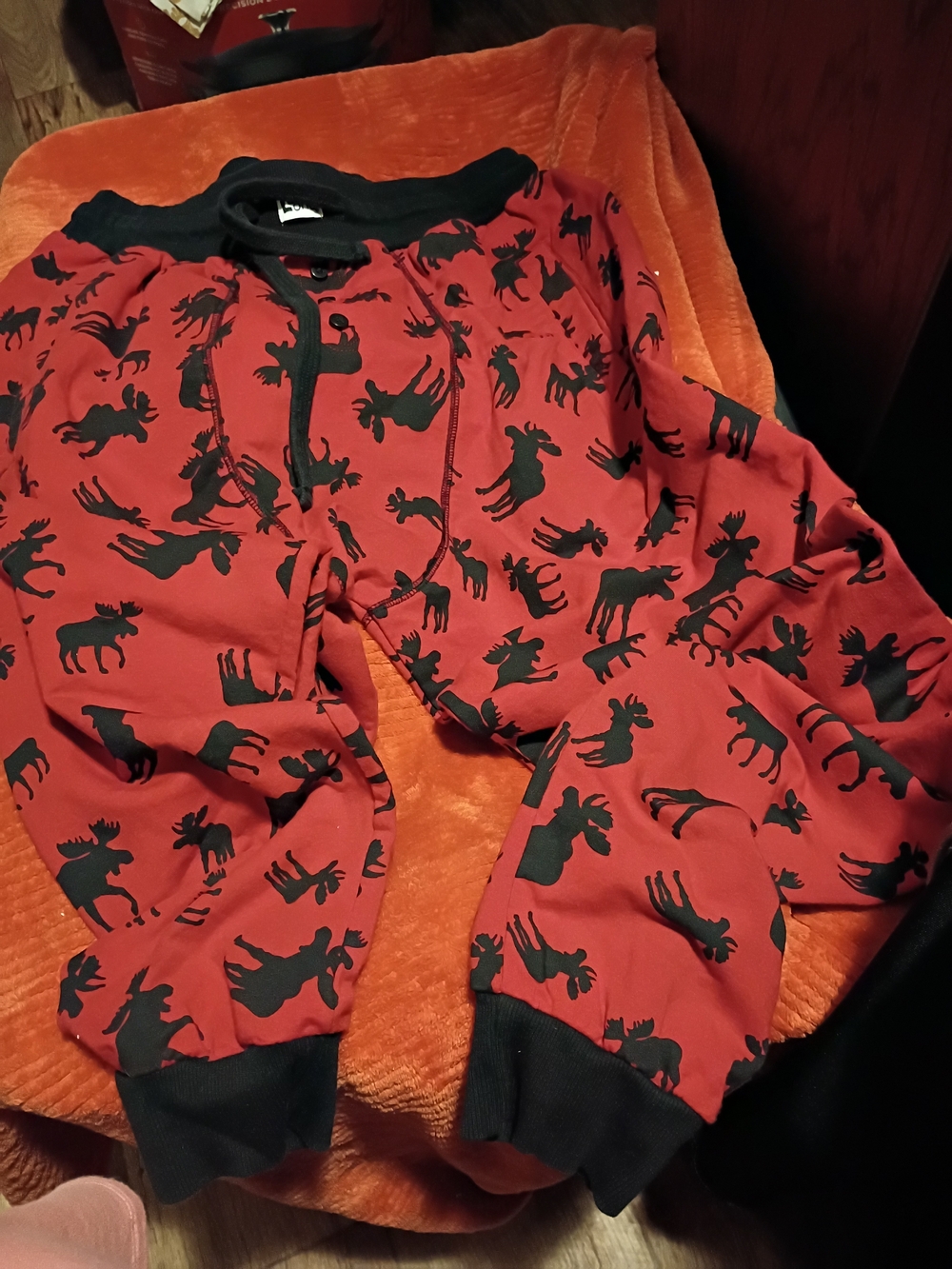 Lazy Oaf Red and Black Moose-Print Kids Pajama Pants